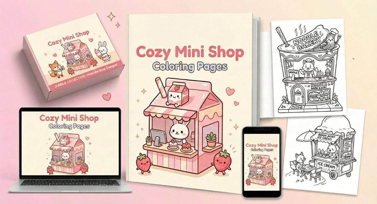 Cozy Mini Shop Coloring Pack PLR Review