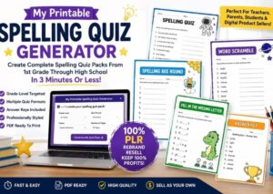 My Printable Spelling Quiz Generator